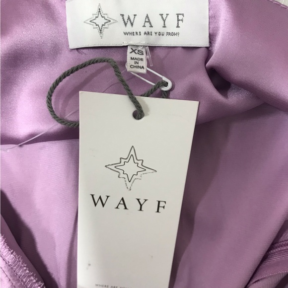 WAYF Mauve Lilac Satin Long Sleeve Cold Shoulder V-Neck Top - Picture 5 of 6